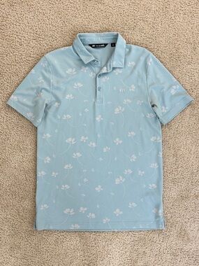 TravisMathew Golf Polo all over print light blue